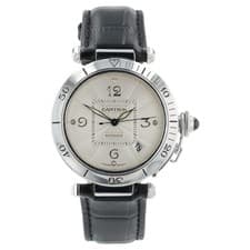 Cartier Pasha Silver Dial 18k White Gold 38mm Automatic Movement Mens Watch 2353
