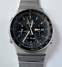 SEIKO 7A38-7010 Quartz Chronograph Watch Vintage Mens Black Dial 15 Jewels