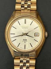 King Seiko 5625-7111 Automatic Hi Beat Gold Silver Dial Vintage Mens Watch Japan