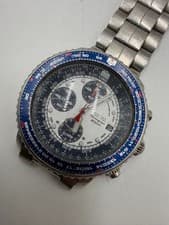 SEIKO Pilot Chrono 7T62-0EB0 White / Blue Panda Dial Non-Working Rare