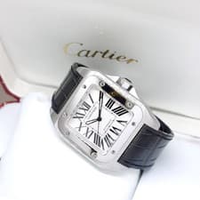 Cartier 51mm X 41mm Silver Opaline Dial Santos 100 Large REF: W20073X8 (15)