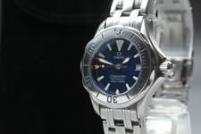 "Exc+5" OMEGA Seamaster 300m 2283.80 Blue Womens Date Quartz Watch From JAPAN