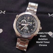 Hamilton Khaki Aviation World Timer Chrono H76714135 Quartz 100m Water Bezel