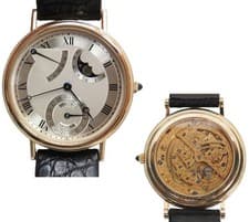 BREGUET 18K CLASSIQUE MOON PHASE 1128A POWER RESERVE SKELATON REVERSE WATCH
