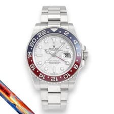 Rolex GMT Master II 126719BLRO Men’s Watch Silver Dial White Gold Good