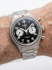 Hanhart 417 ES 42mm Flyback Column Wheel Chronograph GERMANY Sapphire Caseback