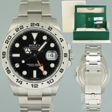 2017 PAPERS MINT Rolex Explorer II 42mm 216570 Black Dial Steel Oyster Watch Box