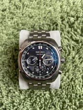 EXC+5 Seiko Astron SBXY027 Radio Solar Titanium Chronograph Navy Dial Watch