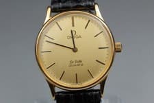 [N MINT] OMEGA De Ville Cal.1330 Push Quartz Crown Gold 33mm Men's From JAPAN