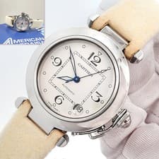 Cartier de Pasha C Silver Concentric Dial Steel 35mm Watch 2324 W31043M7