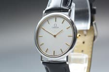 [Near MINT+] Vintage 1991 OMEGA De Ville Cal.1378 Quartz 33mm Silver Men's Watch