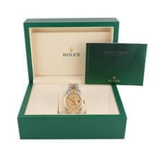 Rolex 16233 Datejust 36 mm Jubilee Champagne Dial Jubilee Bracelet Box 1997