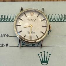 Vintage Rolex Cellini Watch 14k Gold With Champagne Dial