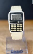 Vintage!【EXC+5/New Battery,Box】CASIO DBC-63 Deta Bank White Qz Men's watch JAPAN