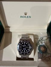 New Rolex Submariner 124060 Silver Oyster Bracelet with Black Bezel