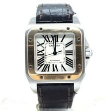 Cartier Santos 100 Large Automatic 38mm Stainless Steel/Gold Bezel Mens W20072X7