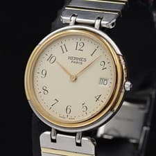 Hermes Windsor Paris 198954 Quartz Silver/Gold Tone Watch W/W27