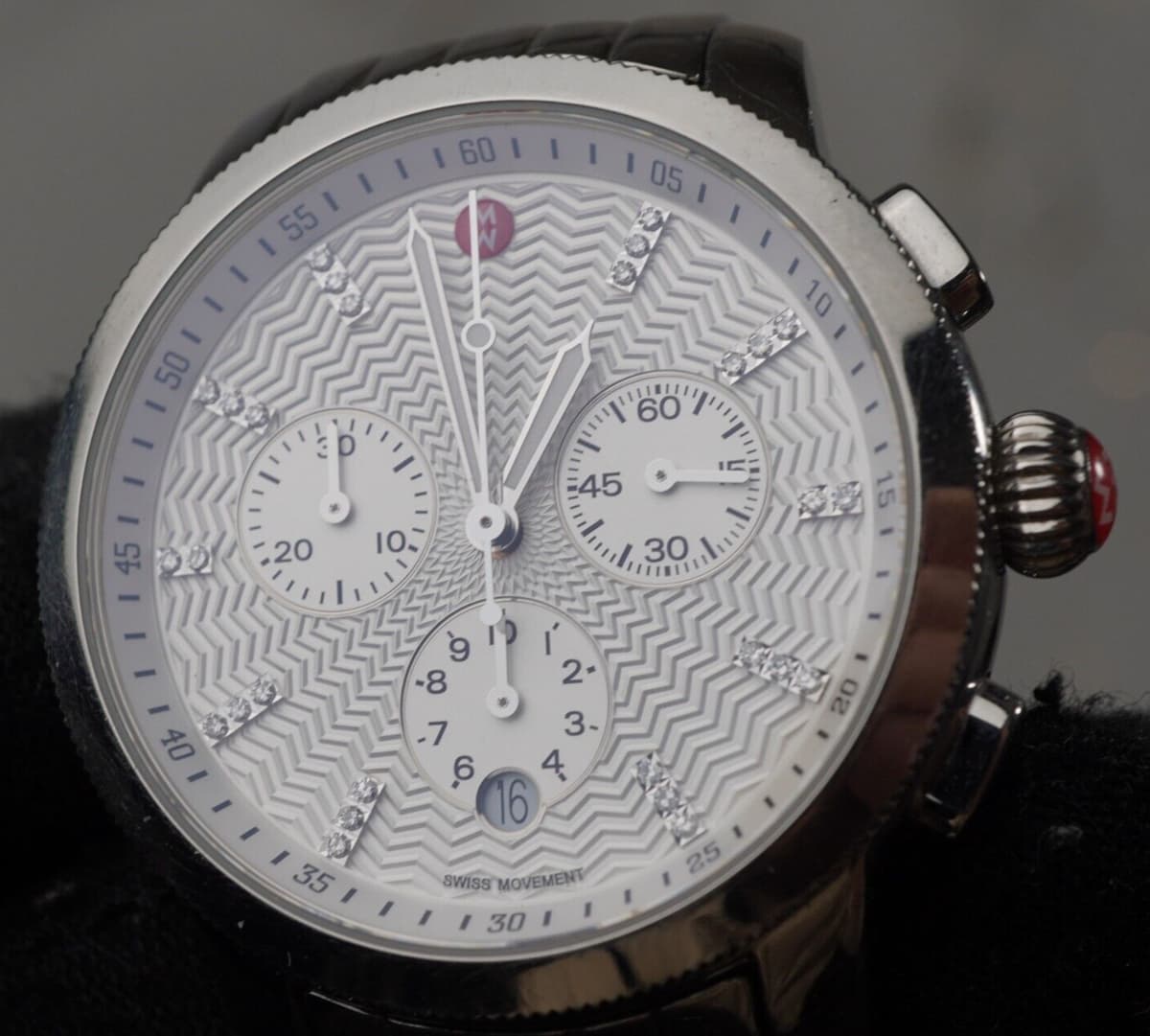 Michele Uptown Swiss watch MW25A00A0942 0.12 CT TW diamonds sapphire 39mm 5M