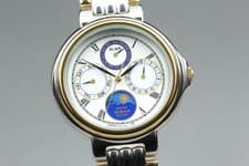 Vintage 1989 MINT SEIKO ALBA V33F-6A60 Sun & Moon Qz 16.3cm Mens Watch JAPAN