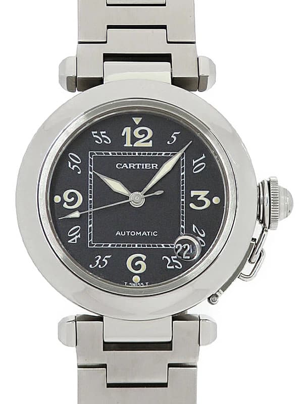 Cartier Pasha C Automatic Watch W31043M7 35mm Black Dial