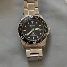 SEIKO PROSPEX Diver Scuba SBDN075 Silver Case Silicone Band