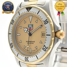 [ Exc+5 ] TAG Heuer 2000 Professional 974.006F Gold Dial Date Quartz Men's Watch