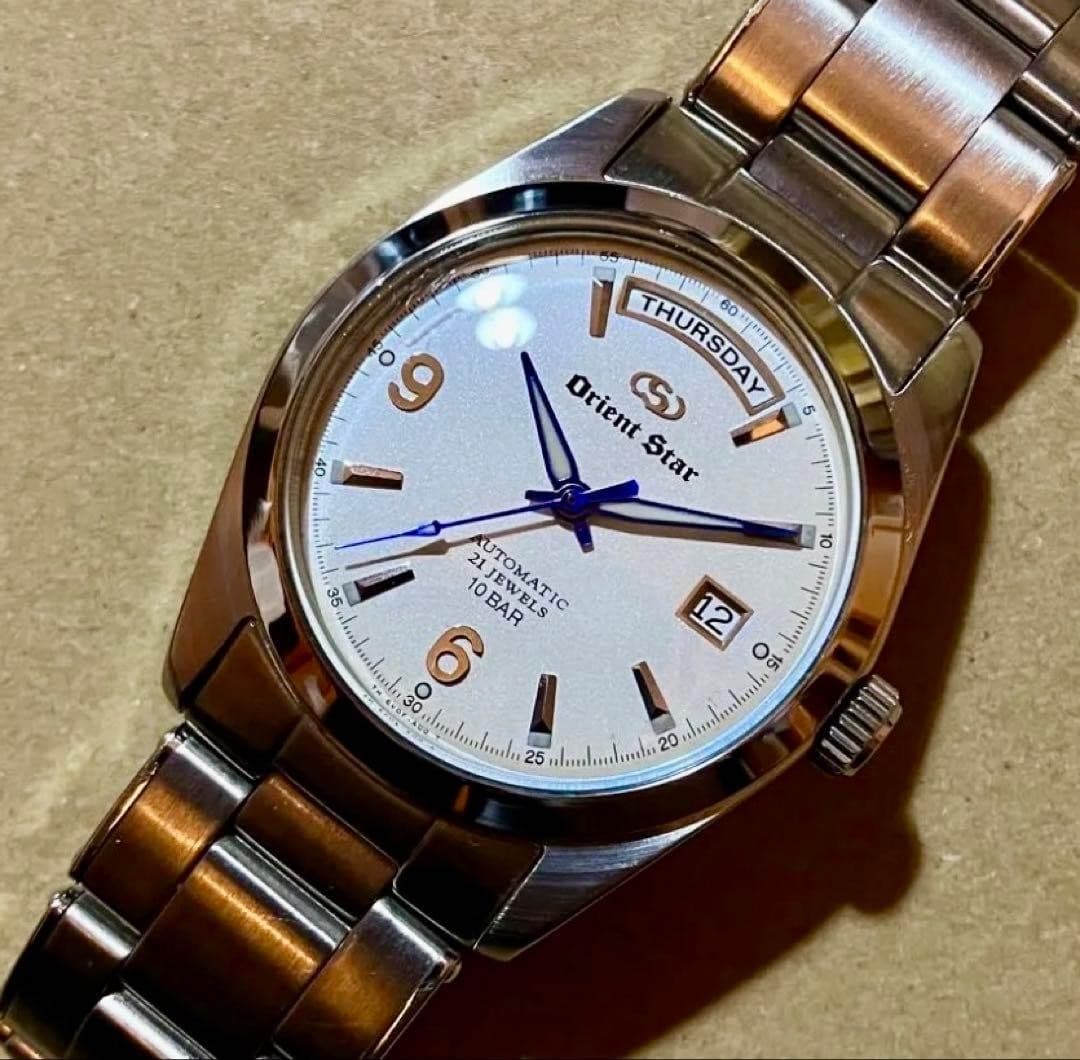 Orient Wristwatch Star Day-Date EV0F-C0 Automatic Ivory Pearl Silver Mechanical