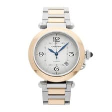 Cartier Pasha de Cartier Steel Gold Auto 41mm Silver Dial Bracelet W2PA0009