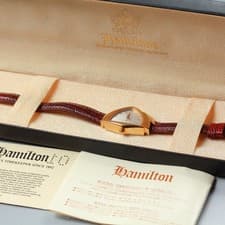 HAMILTON Ventura 6258 Silver Gold GP Quartz 24mm Ladies Watch Full Set w/ Box