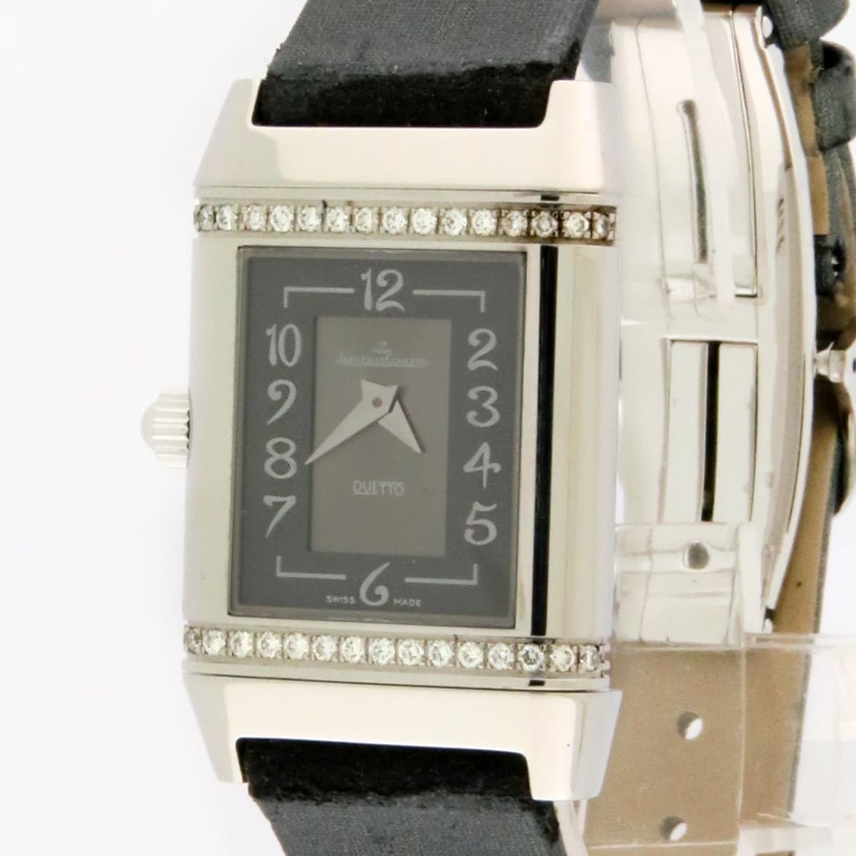 Jaeger LeCoultre Reverso Duetto Diamond SS Lady Watch 266.8.44 Q2668450 21x33mm