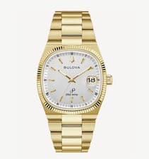 Bulova Precisionist Super Seville Men's Watch Gold Tone Sapphire Silver 97B223