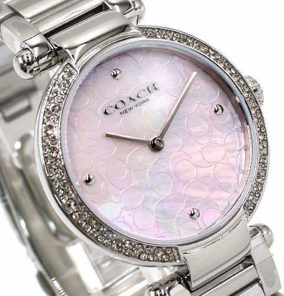 Coach Women’s Quartz Wrist Watch 35mm Stainless Steel Bracelet Silver Pink
