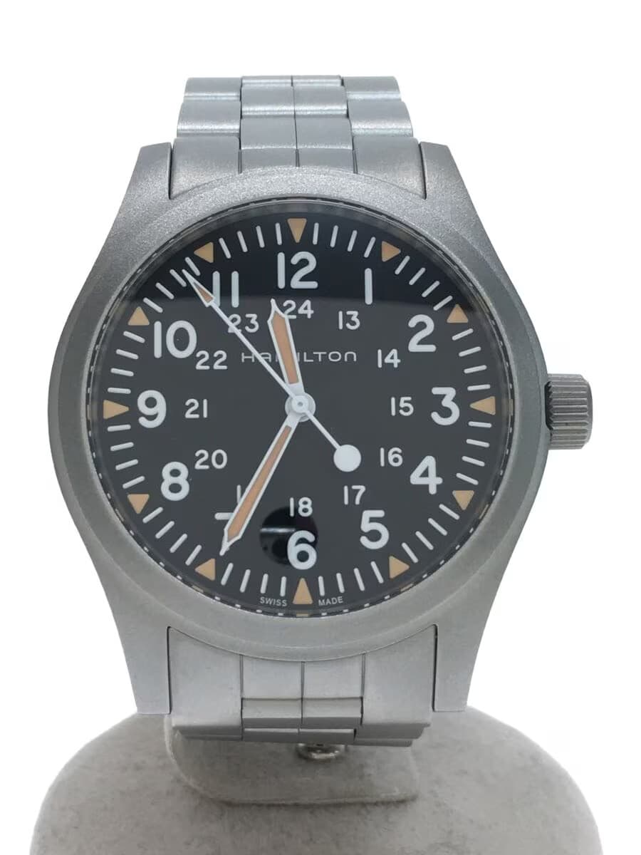HAMILTON Khaki Field Automatic Watch Analog Stainless BLK SLV H695290
