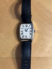 Hamilton Boulton Mechanical Men’s Watch  White Dial Black Leather Band Running