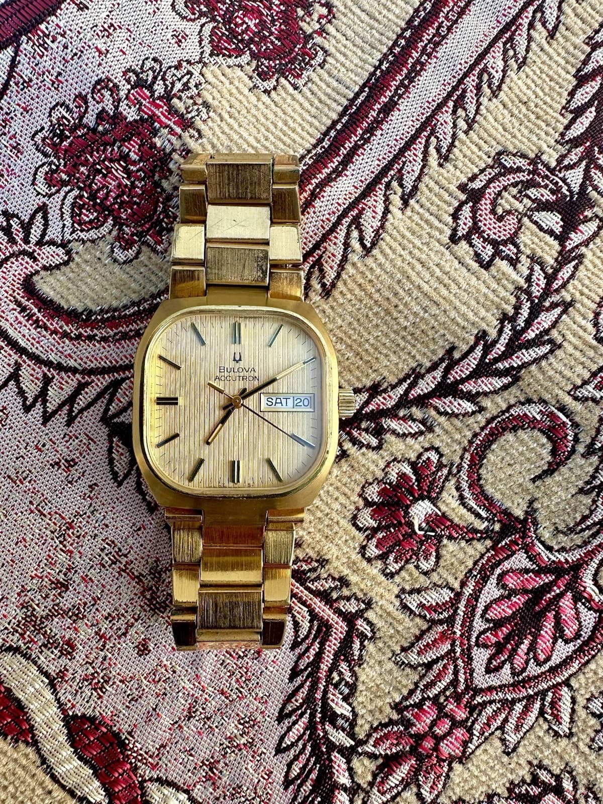 Vintage 1974 Bulova Accutron TV Dial Day-Date men's watch