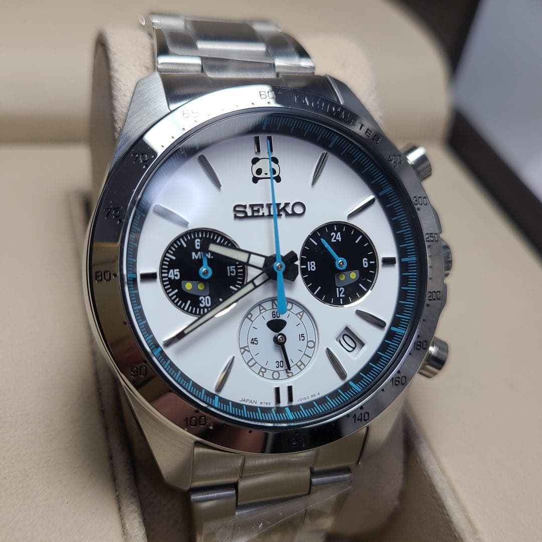 SEIKO 8T63-01K0 Panda Kuroshio 5th Ltd 5000 Chronograph Watch Unused