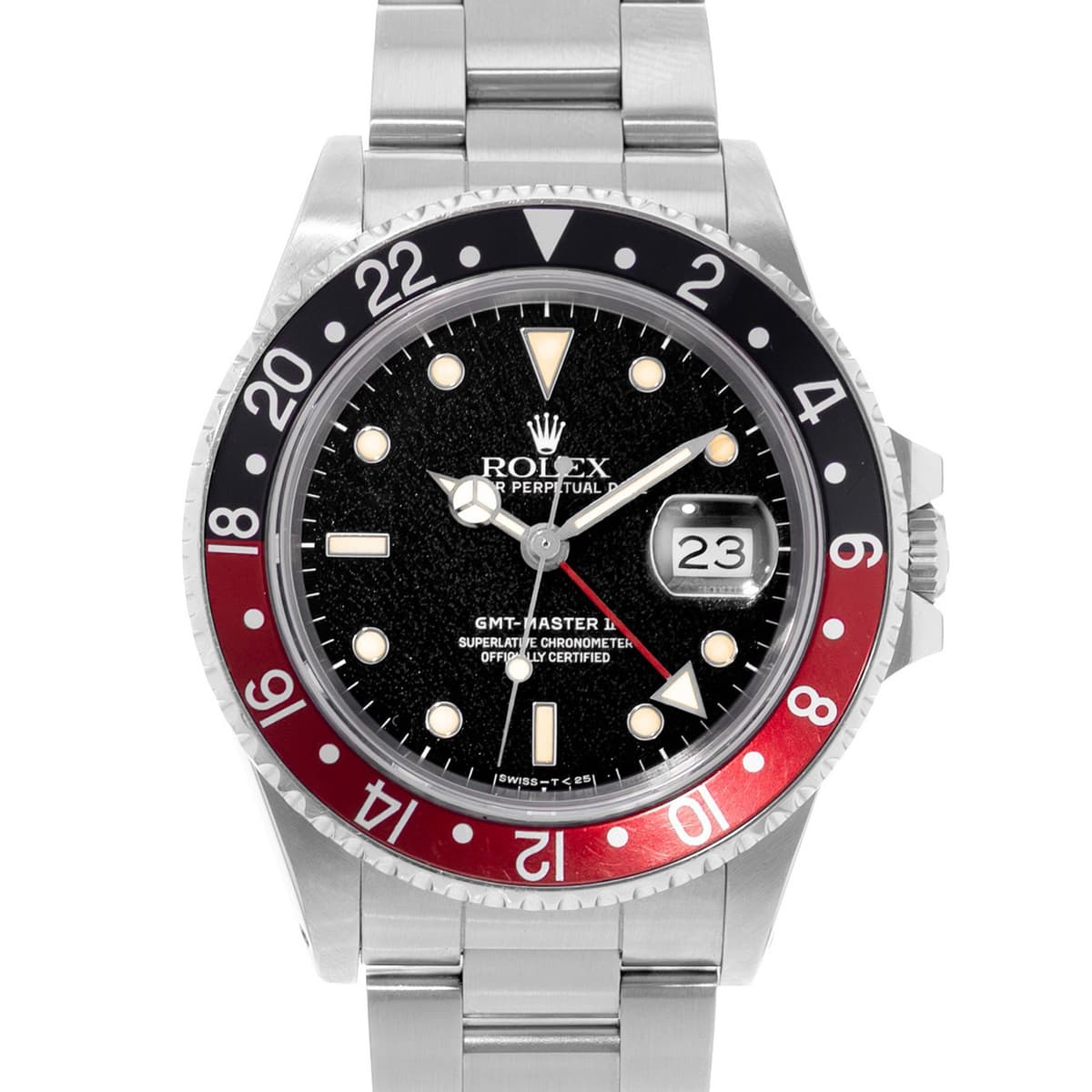 Rolex GMT Master II  16760 40mm Patina Coke Fat Lady Steel Mens Watch Papers