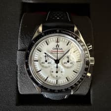 OMEGA Speedmaster Professional Chronograph White Dial Black Strap w/ Box & Pape…