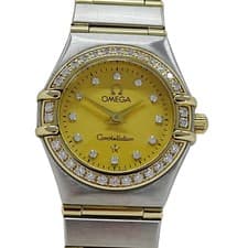 OMEGA WATCH CONSTELLATION MINI 1267.15 DIAMOND QUARTZ SS/YELLOW GOLD WOMEN'S F/S