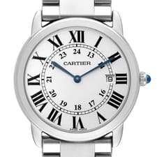 Cartier Ronde Solo Large Steel Silver Roman Dial Mens Watch W6700255