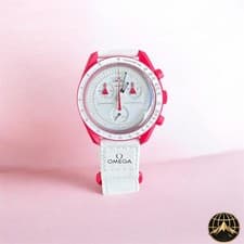 Omega x Swatch Mission to MARS Unisex Adults White Watch - SO33R100