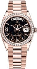 ROLEX Day-Date 36mm Rose Gold Eisenkiesel Dial Diamond President 128345RBR B&P's