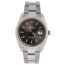 Rolex Oyster Perpetual Datejust Slate Automatic Watch Stainless Steel and White