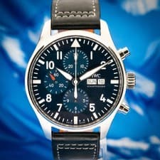 2021 IWC Pilot Le Petit Prince Chronograph 43mm IW377714 Box & Papers Blue Dial