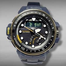 Casio G Shock Gulfmaster GWN-Q1000NV Men's Watch Analog Digital Solar Radio used