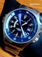HAMILTON Khaki World Time H776551 Automatic Navy Dial 200m Mens 42mm Working