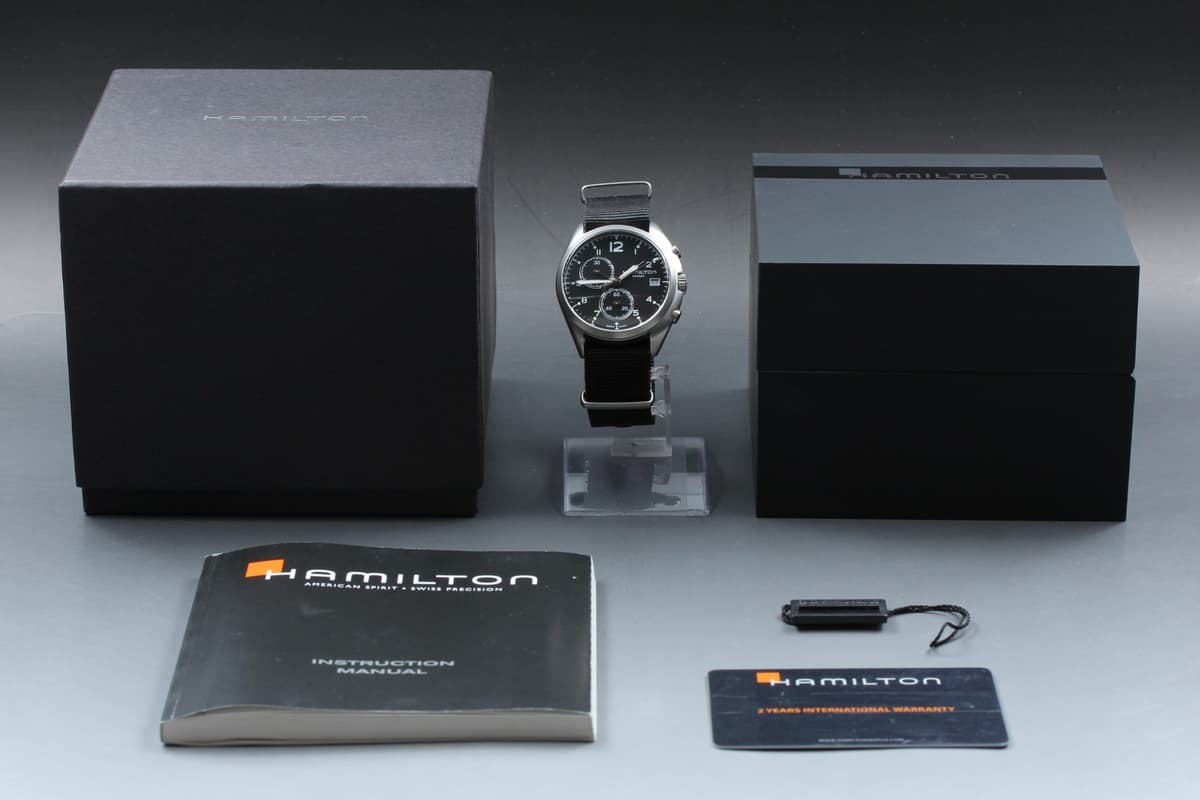 MINT Box Paper Hamilton Khaki Aviation Pilot Pioneer H765520 Black Qz Mens Watch