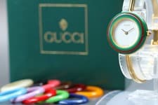 Serviced [N MINT w/Box] GUCCI 11/12.2 Change Bezel 12 Colors Ladies Quartz Watch