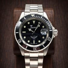 Squale 1545 Classic Y1545 Diver Automatic Watch Black Full Set Japan Working