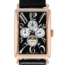 Franck Muller Long Island 1200 QP 32mm Black Arabic Rose Gold Mens Watch 2010